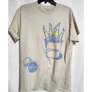 Corona faded beach themed shirt size medium men's